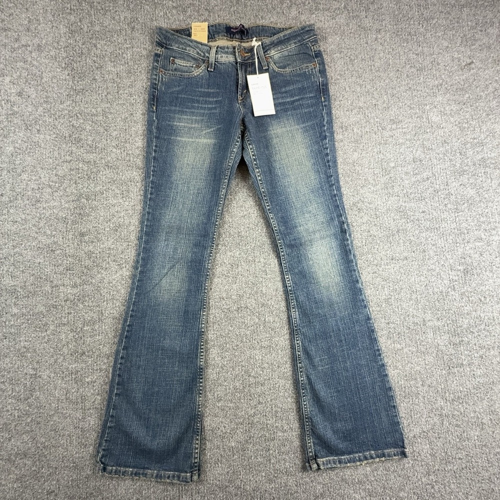 Y2K Levi's 518 Superlow Bootcut Jeans Juniors 7 Long Medium Blue Stretch
